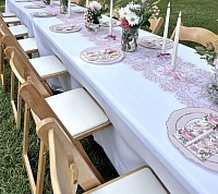 Linens chargers table runners rent Conroe Willis