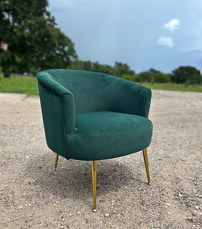 Accent chair emerald green velvet